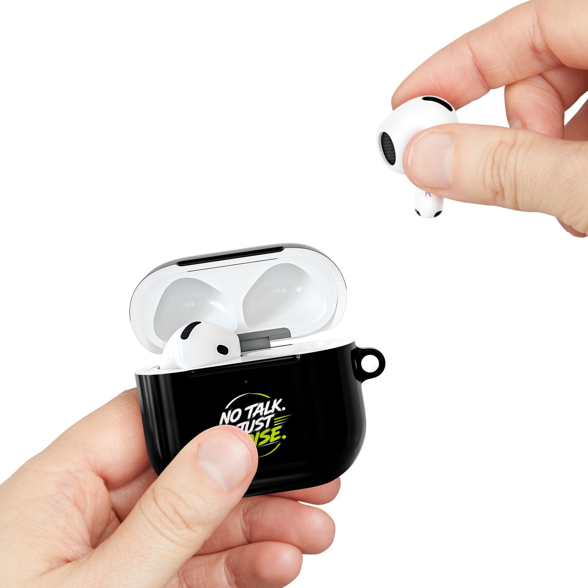 AirPods Case — "No Talk. Just Noise." Neon Graphic Protective Cover