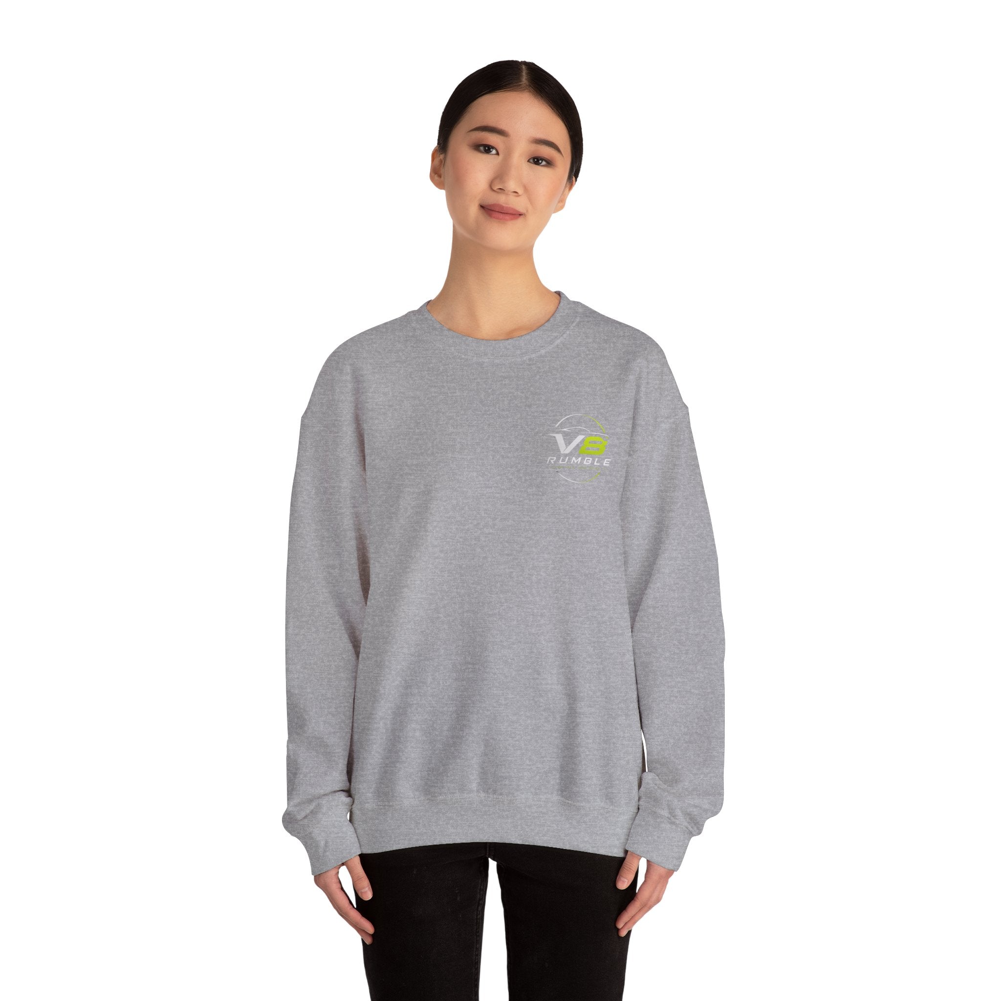 Crewneck Sweatshirt — "No Talk. Just Noise." Graphic Pullover (V8 Rumble Racing Style)