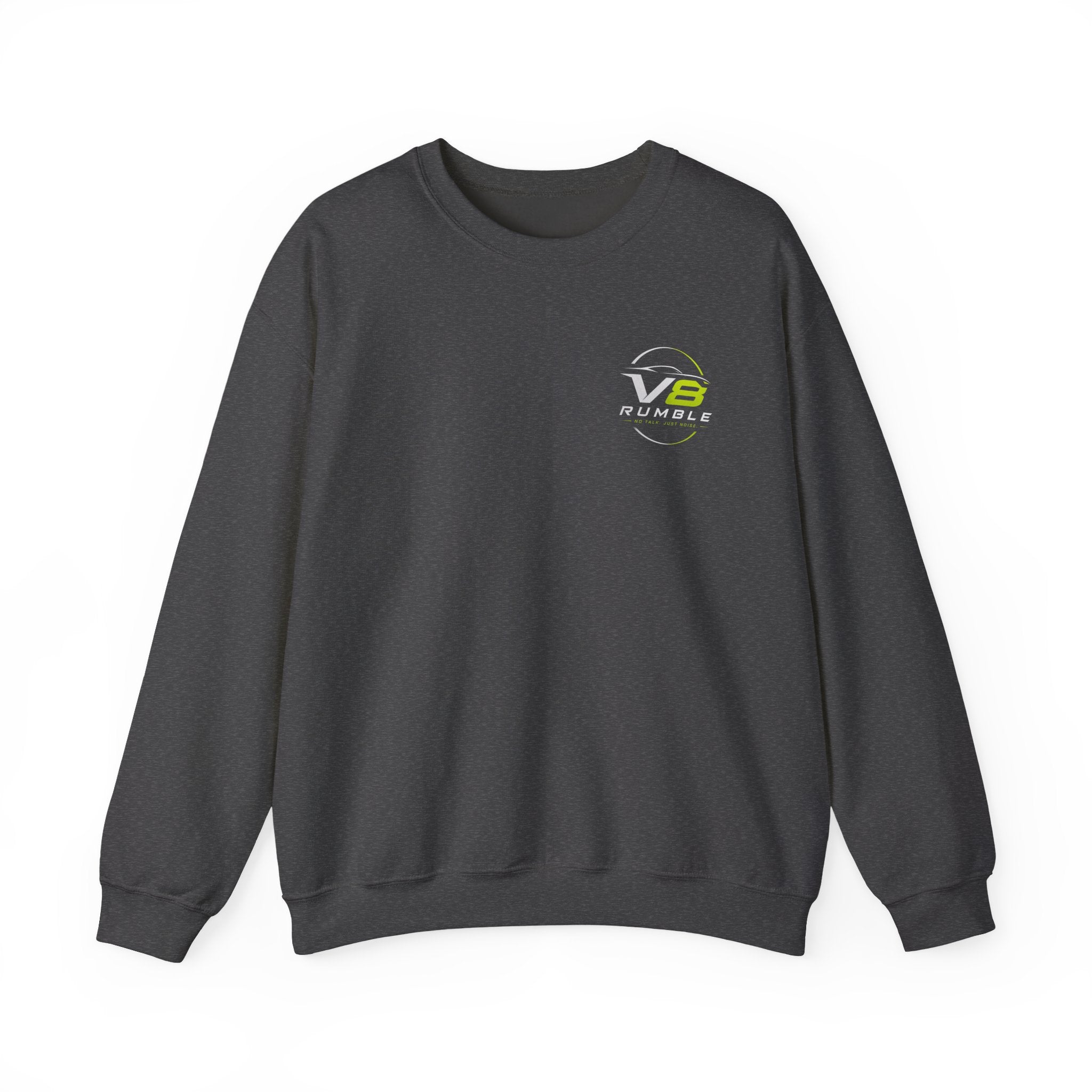 Crewneck Sweatshirt — "No Talk. Just Noise." Graphic Pullover (V8 Rumble Racing Style)
