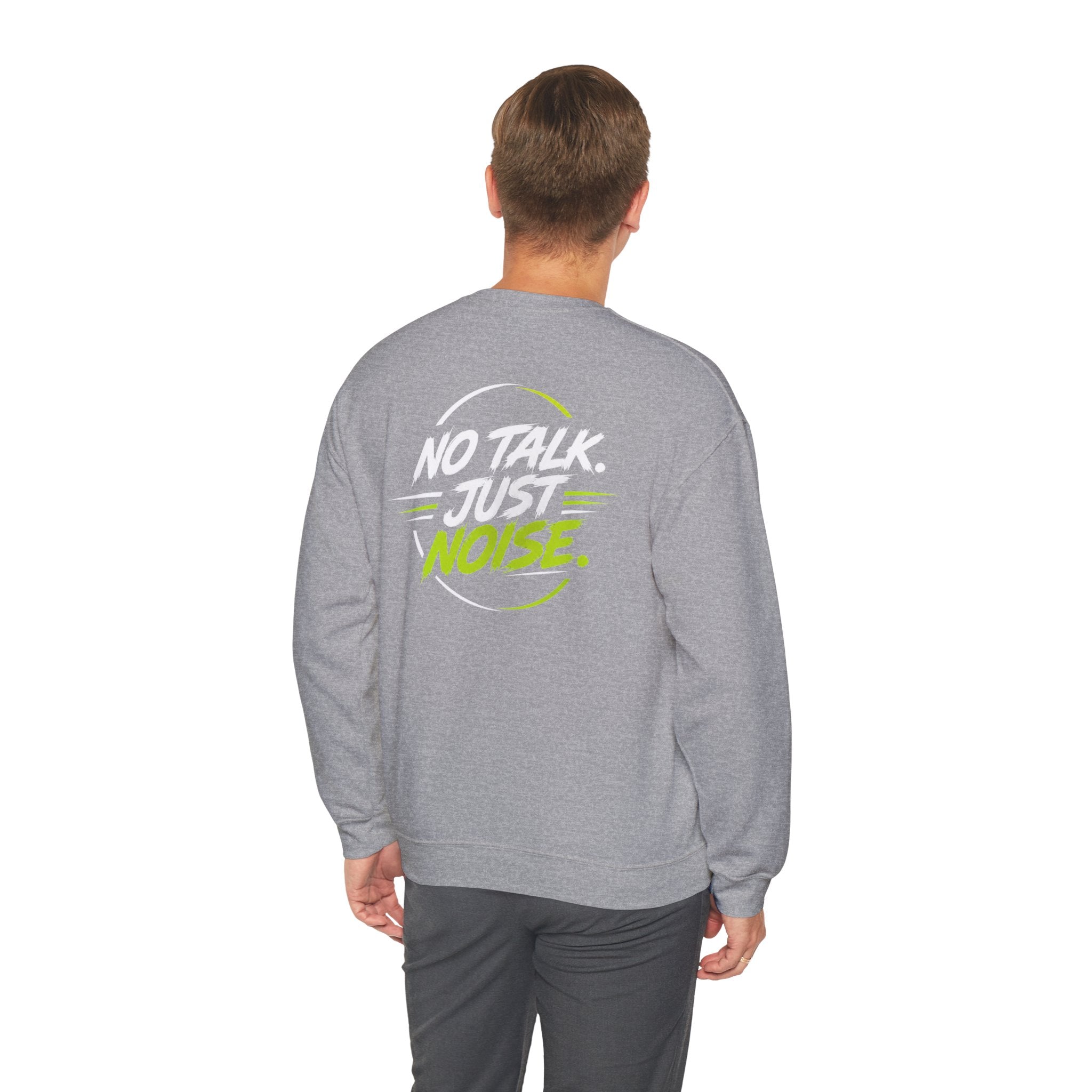 Crewneck Sweatshirt — "No Talk. Just Noise." Graphic Pullover (V8 Rumble Racing Style)