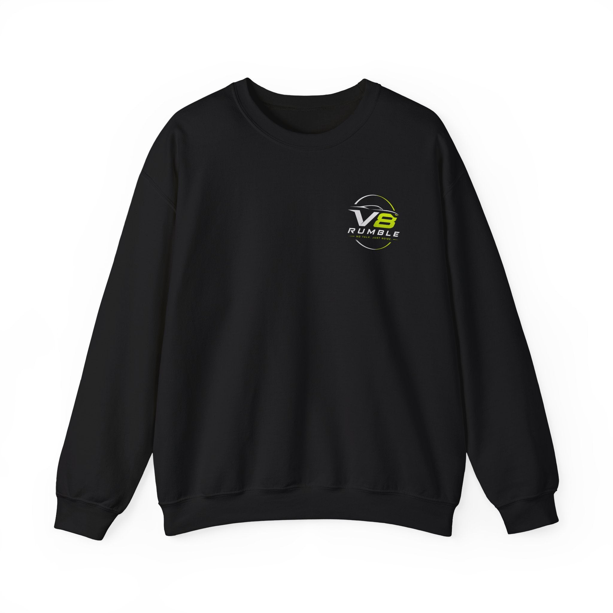 Crewneck Sweatshirt — "No Talk. Just Noise." Graphic Pullover (V8 Rumble Racing Style)