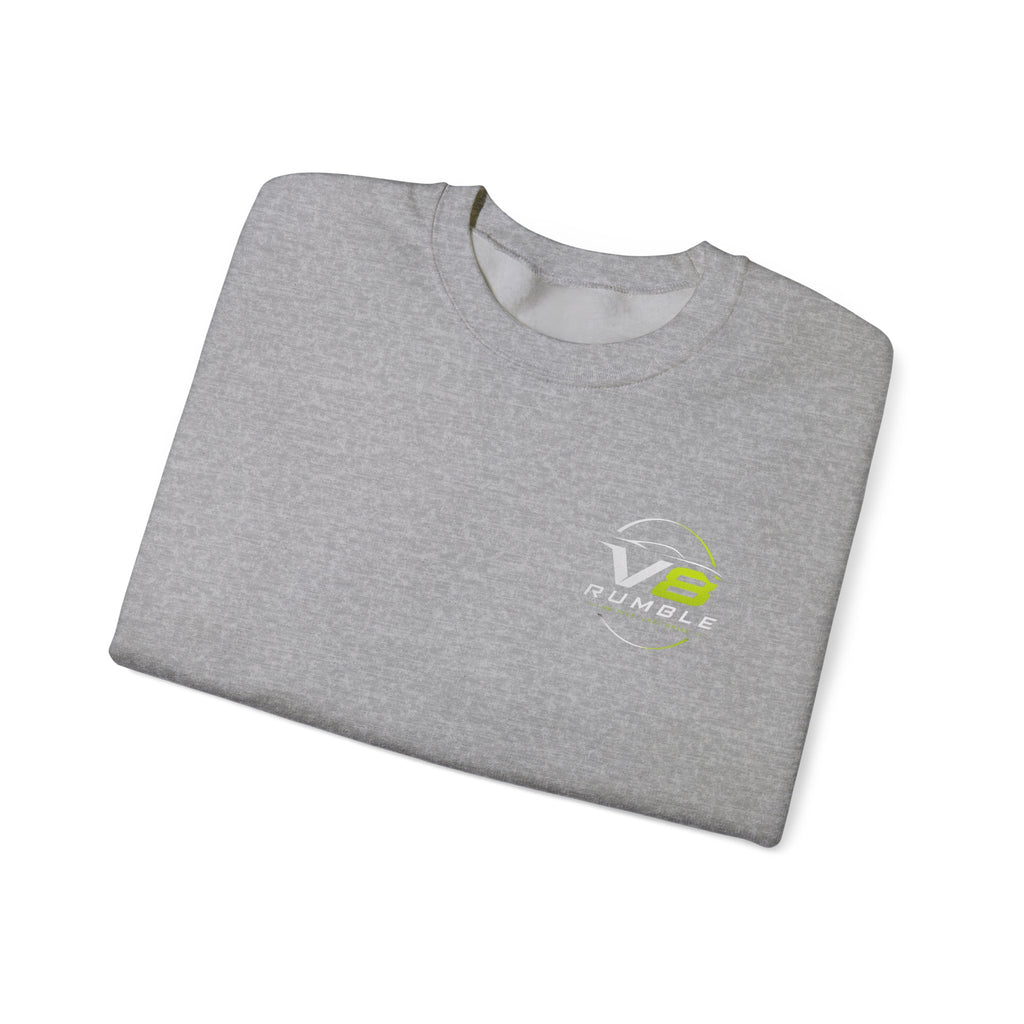 Crewneck Sweatshirt — "No Talk. Just Noise." Graphic Pullover (V8 Rumble Racing Style)