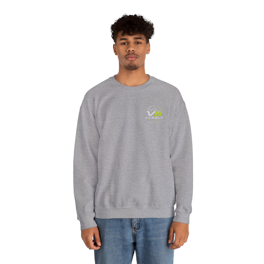 Crewneck Sweatshirt — "No Talk. Just Noise." Graphic Pullover (V8 Rumble Racing Style)