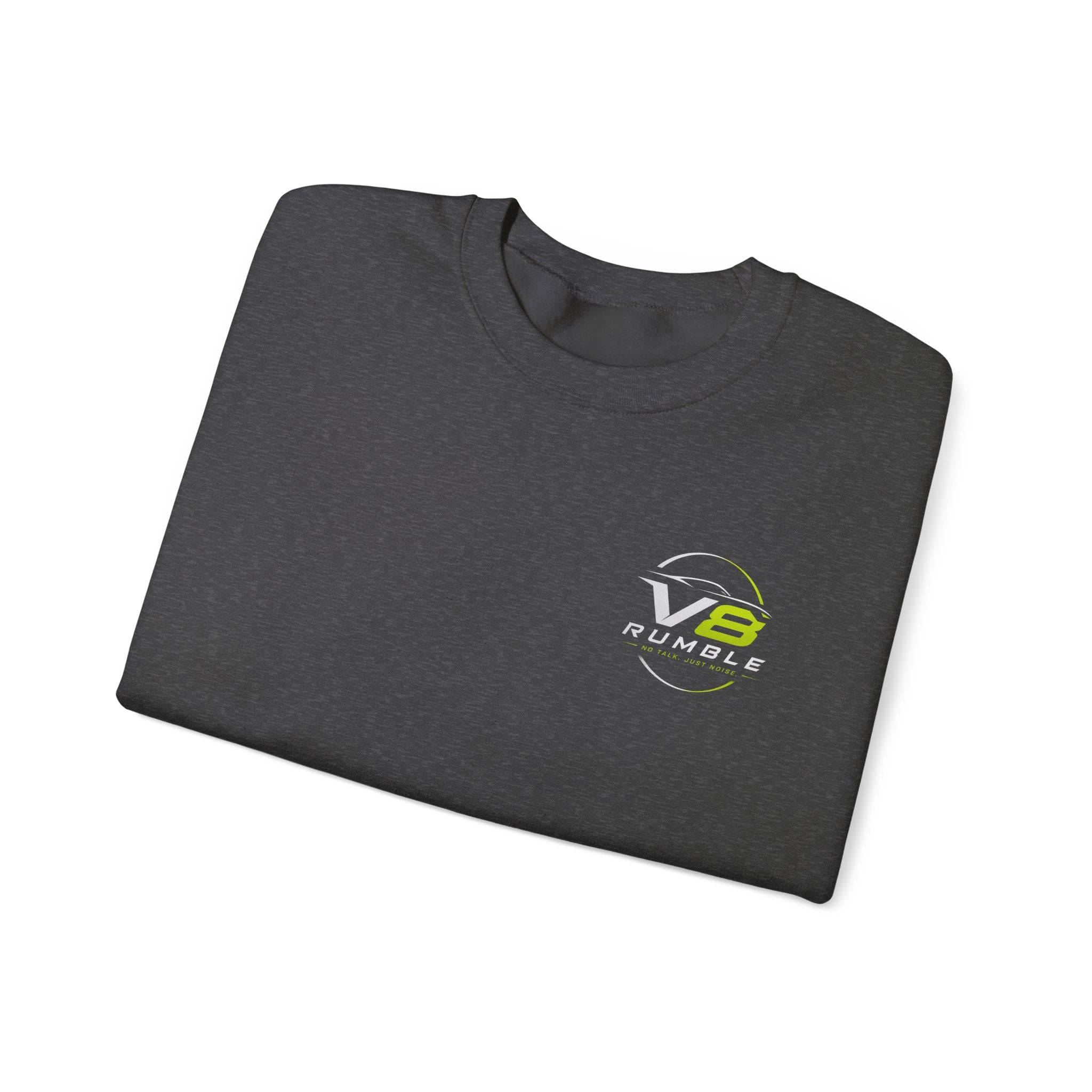 Crewneck Sweatshirt — "No Talk. Just Noise." Graphic Pullover (V8 Rumble Racing Style)