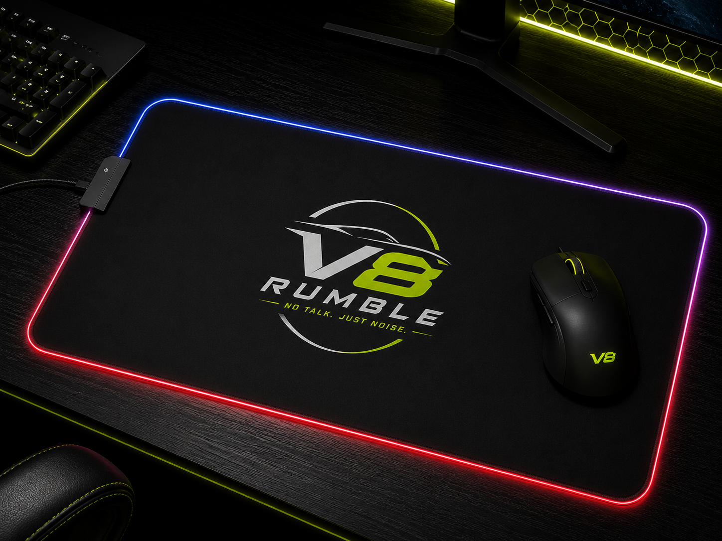 LED Gaming Mouse Pad – V8 Rumble RGB Extended Desk Mat